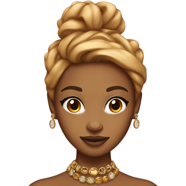 Caramel skinned beauty with jewelry emoji
