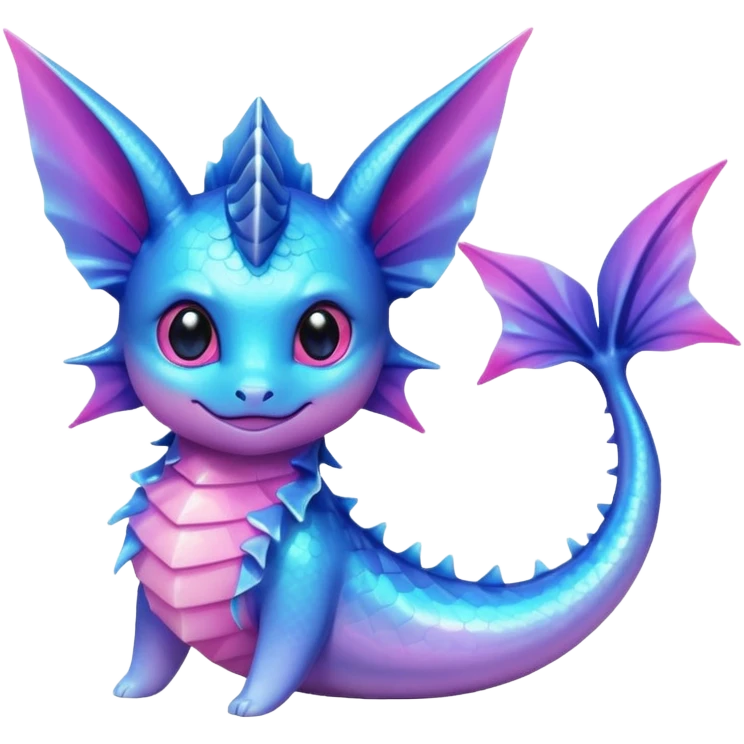 Shiny iridescent Violet-Pink-gradient Vaporeon emoji