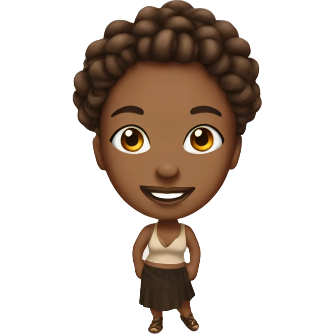 Pinup with brown dreadlocks  emoji