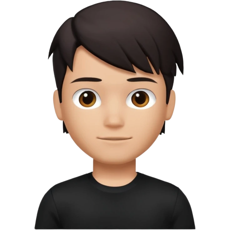Roblox Avatar whit black shirt and sleek boy har  emoji