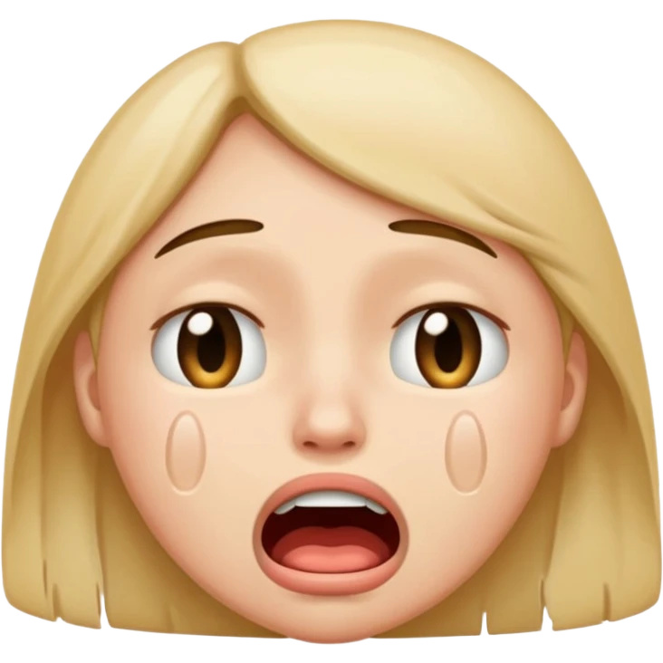make a super sad face that its crying so hard that his mouth is super wide a normal emoji emoji