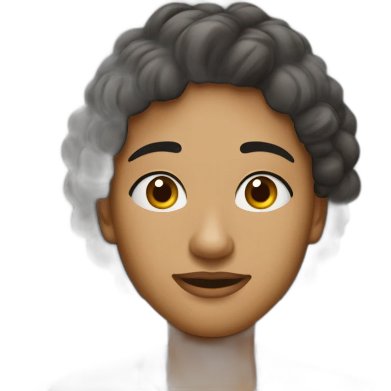 Девушка светлые волосы по плечи, карие глаза, острый нос, черные брови  emoji
