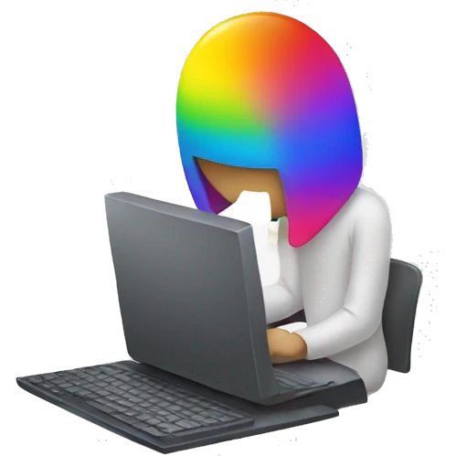 rainbow person on computer emoji
