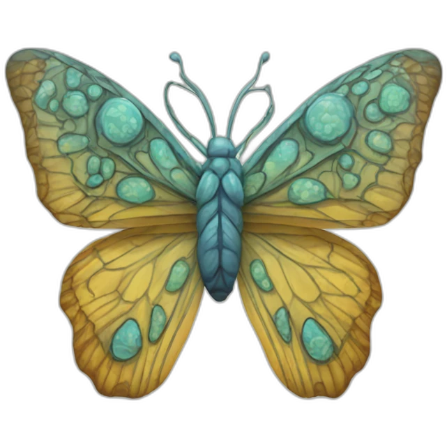 Butterfly composed of brains emoji
