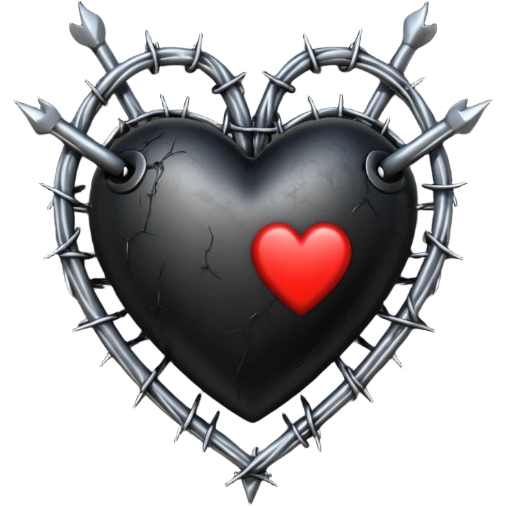 realistic gothic heart with barbed wire emoji