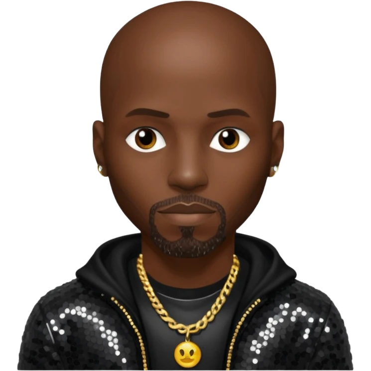 DMX with black sequin outfit emoji