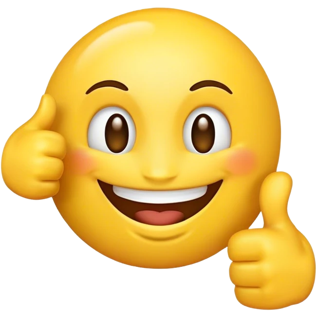 Big smile emoji with thumbs up emoji
