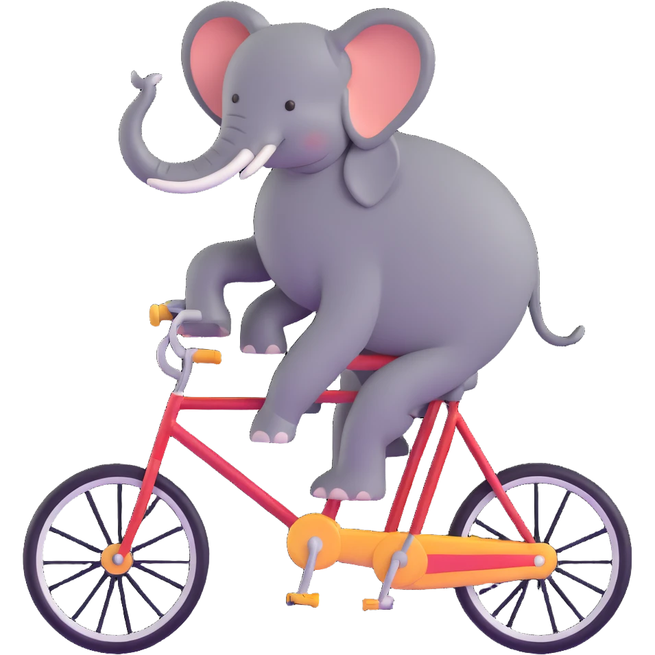 elephant riding a bicycle emoji