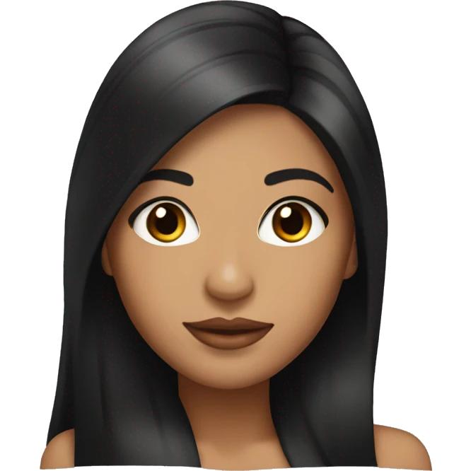 Latina with lash extensions and long black hair emoji