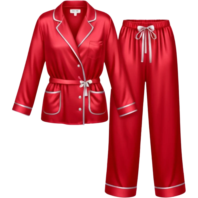 Pijama de satin color cherry emoji