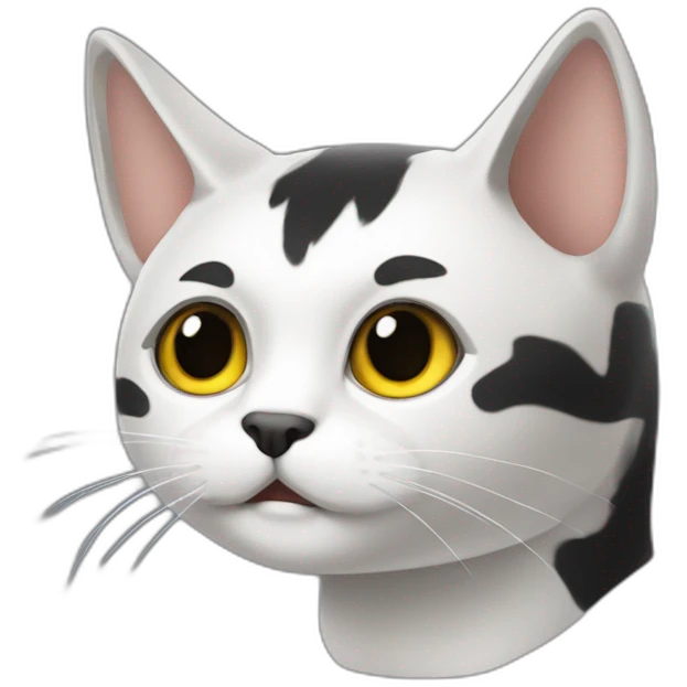 Gato branco e preto zangado emoji