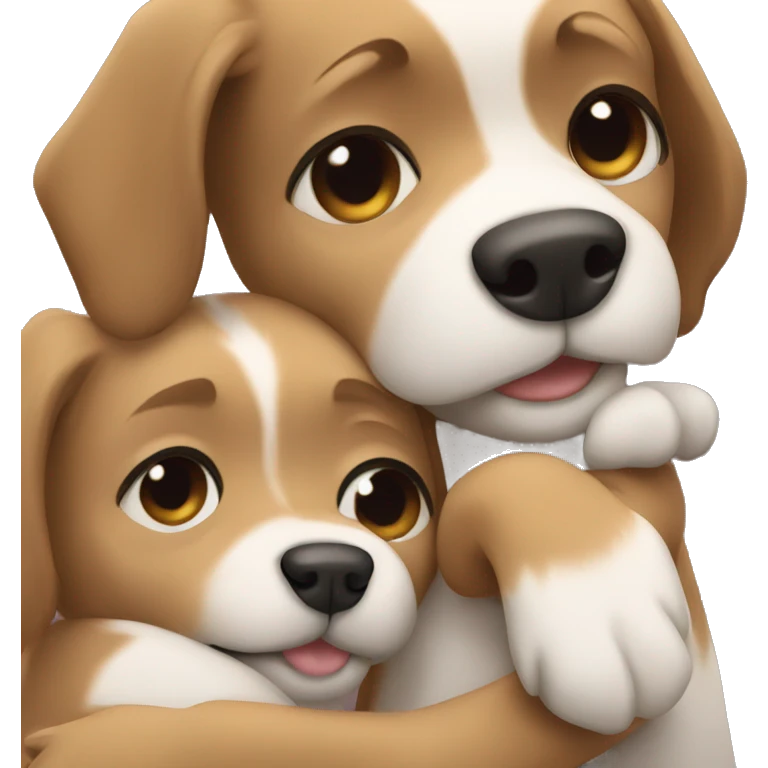 Dogs hugging me emoji