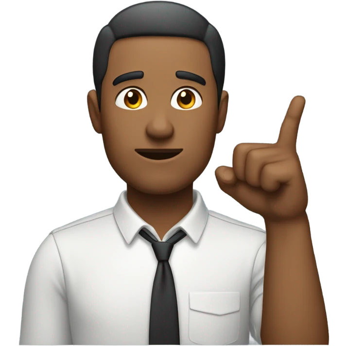 man pointing to his ear emoji