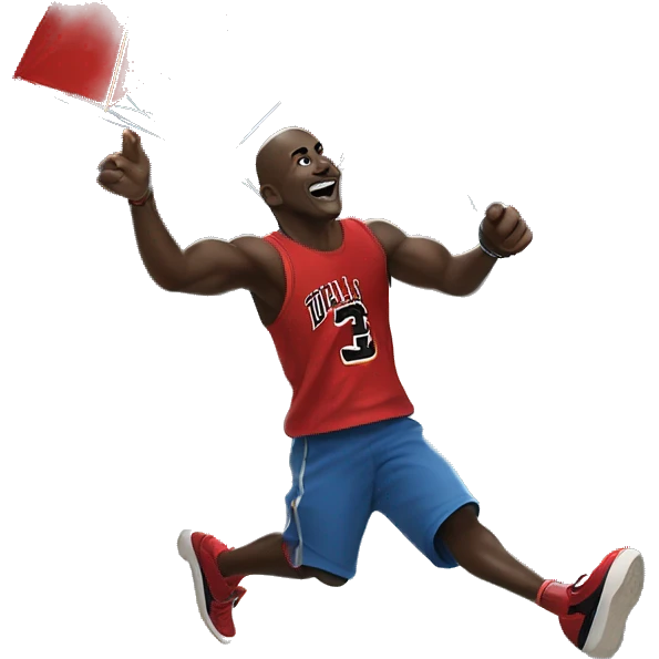 Michael Jordan flying a kite during an electric storm emoji