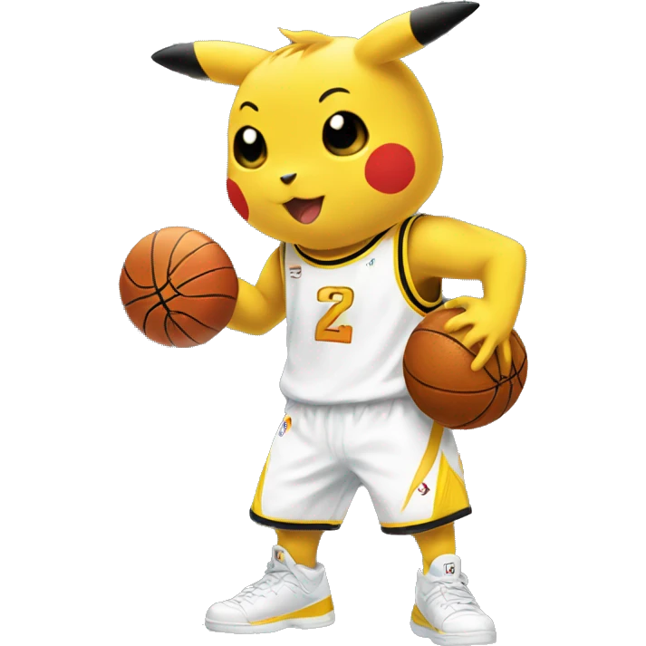 pickachu as a baskettball player emoji