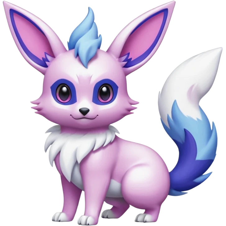 Frosty Albino Shiny White with Violet and Indigo and pink markings Eevee-Liepard-Zangoose-Pokémon-Digimon-Fakémon-fusion-hybrid-creature emoji