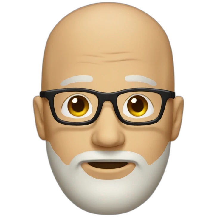 Bald man with beard and glasses emoji