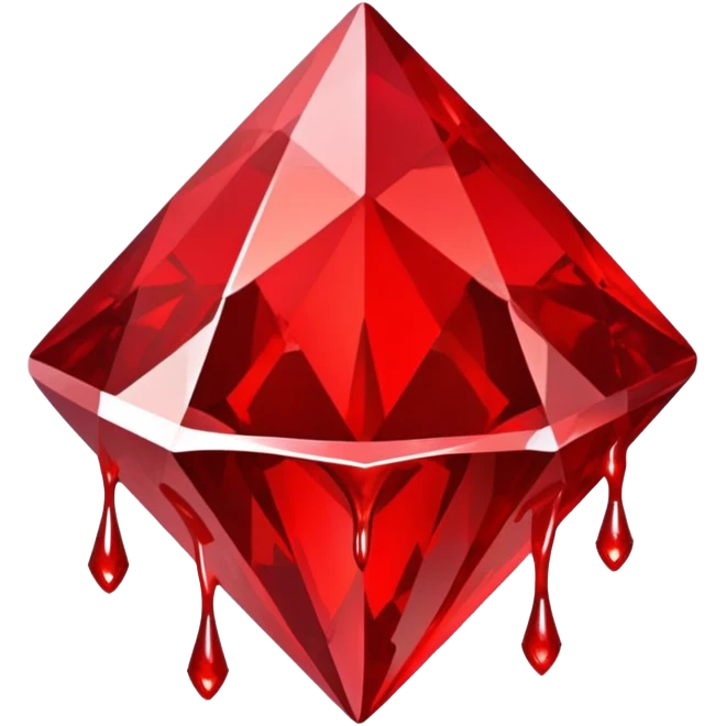 Red diamond with blood drips emoji
