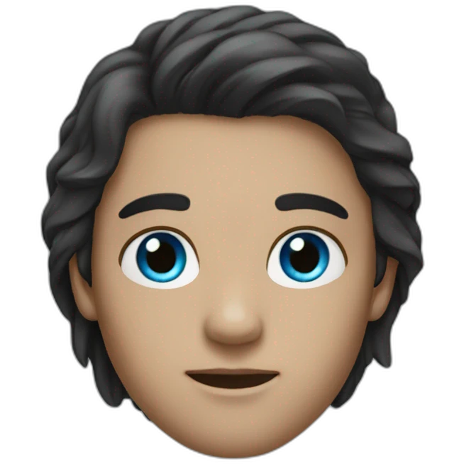 Blue eyes MacBook dark hair emoji