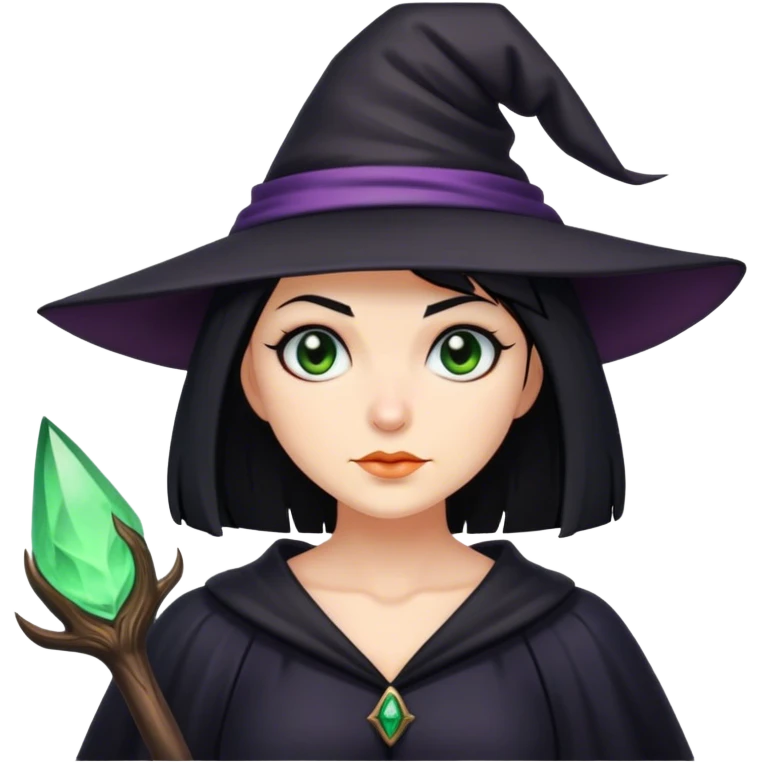Witch with black bob  emoji