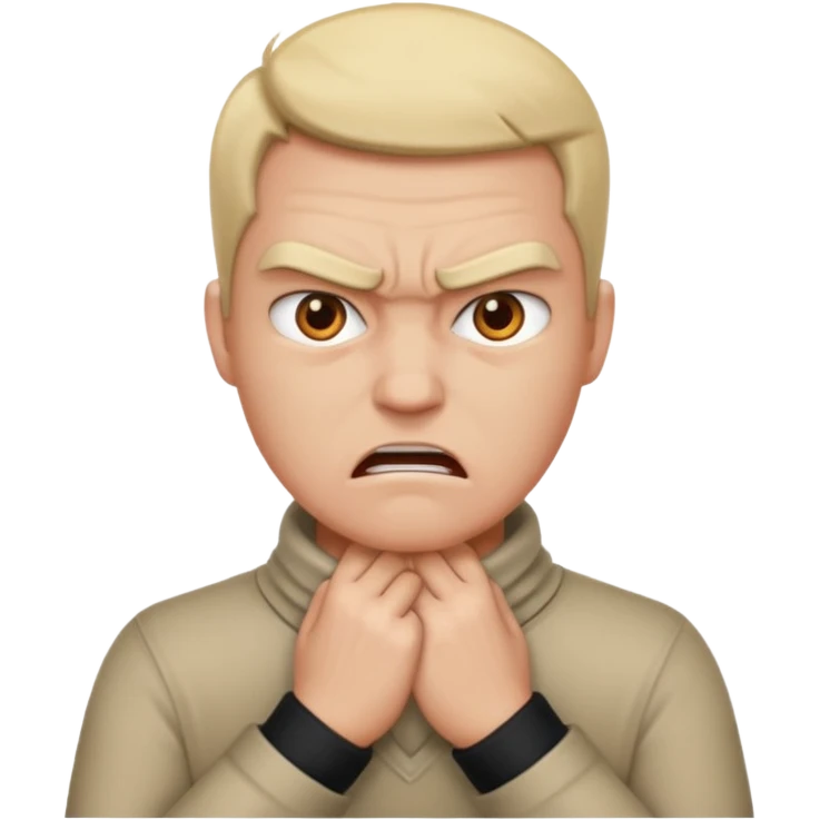 Somone angry hands around neck emoji