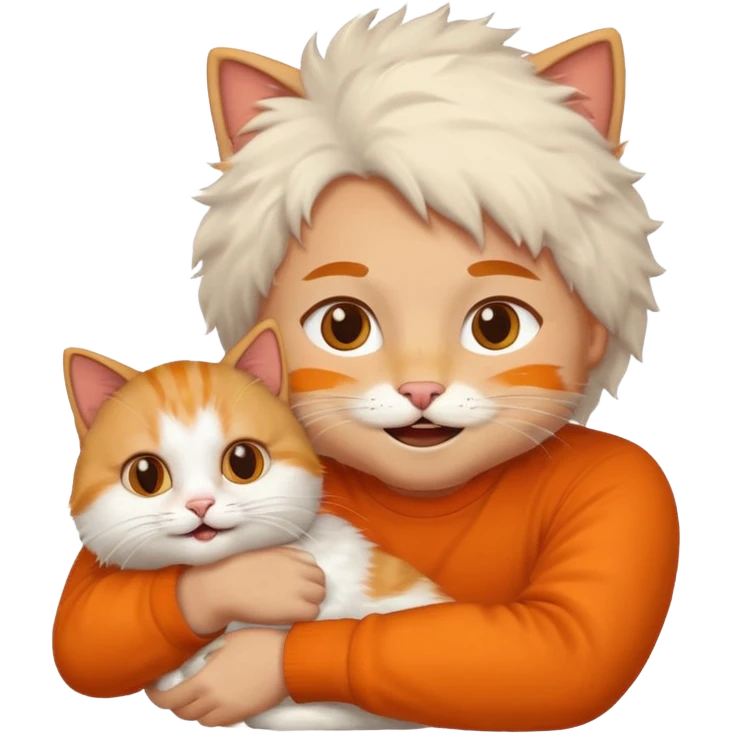 default ios man emoji head, with the body of a cat, not as a head emoji