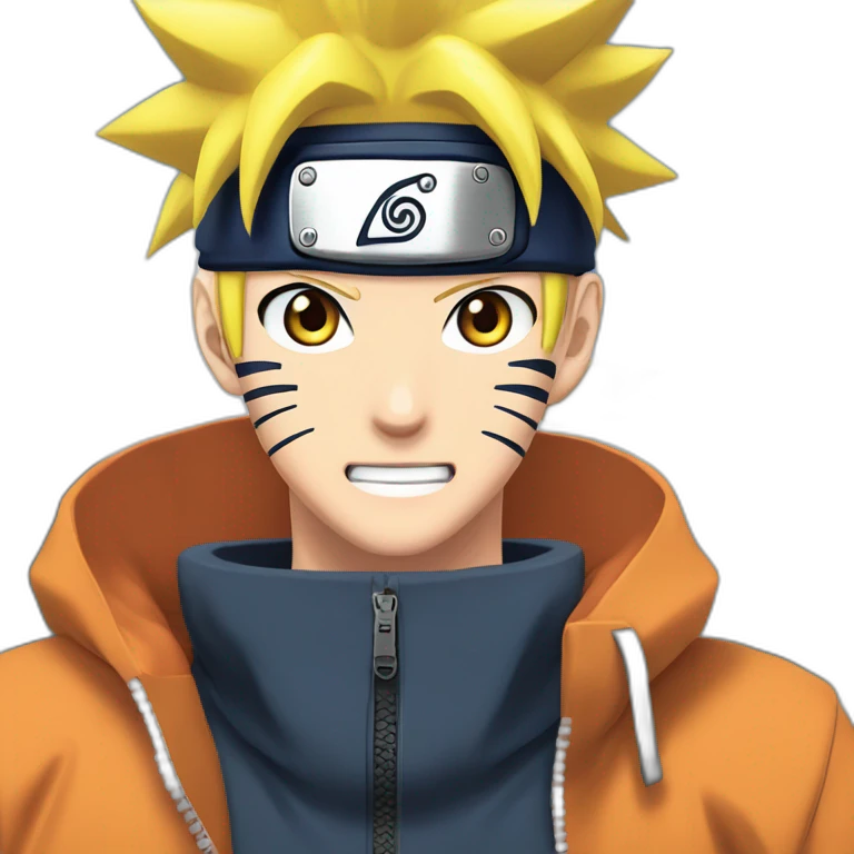Naruto uzumaki avec des cœurs à la place des yeux emoji