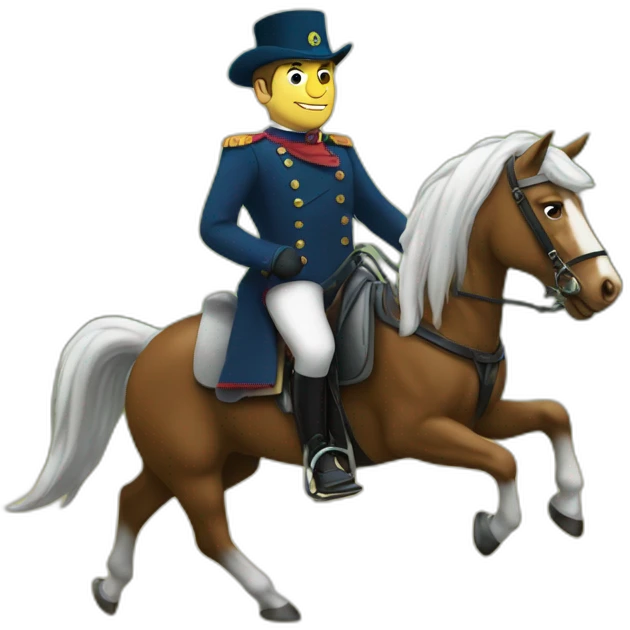 Macron sur un cheval emoji