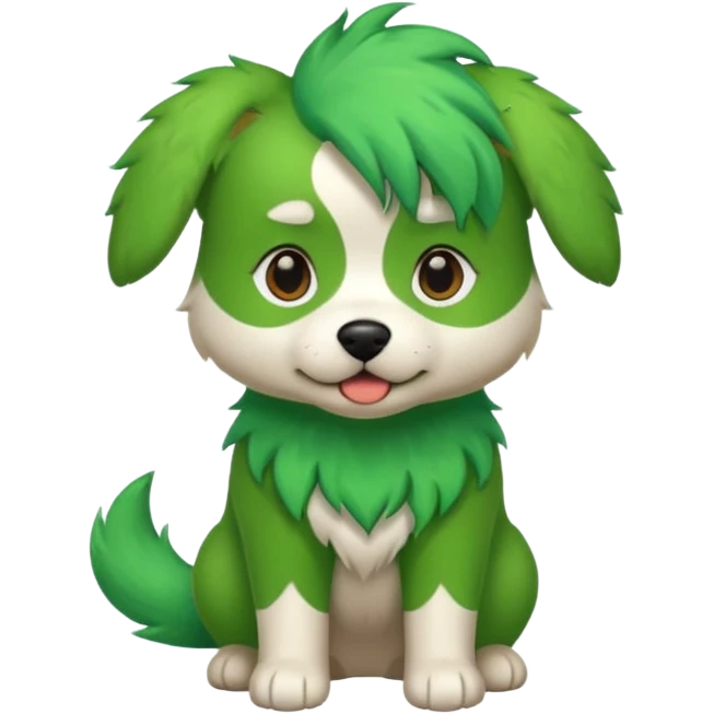 green haired dog with green skin emoji