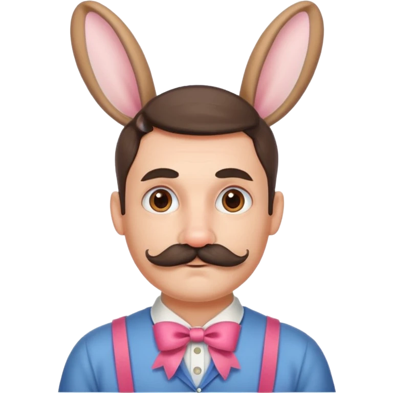 Rabbit ears, two ribbons, man with mustache  emoji