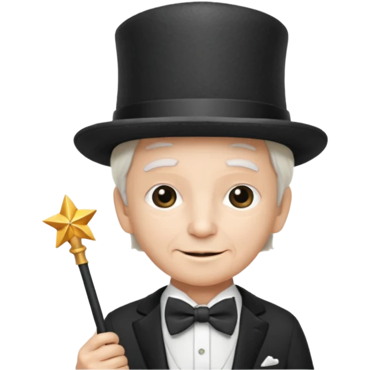 67 kid with a bowtie, a fancy hat and a wand emoji