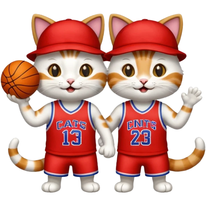 2 cats who just won a basketball game emoji