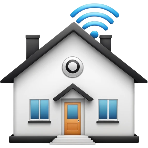 modern house with wifi symbol emoji