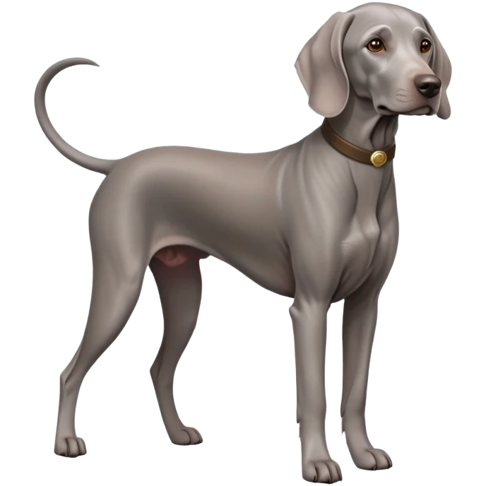 cinematic-noble-weimaraner-full body-emoji on all fours,-poised-and-regal,-with-a-strong,-athletic-build-and-a-lustrous,-well-groomed-grey fur,-deep-set-soulful-brown-eyes,-simplified-yet-sharp-and-sophisticated-features,-highly-detailed, emoji