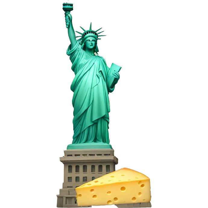 Statue of Liberty on cheese emoji