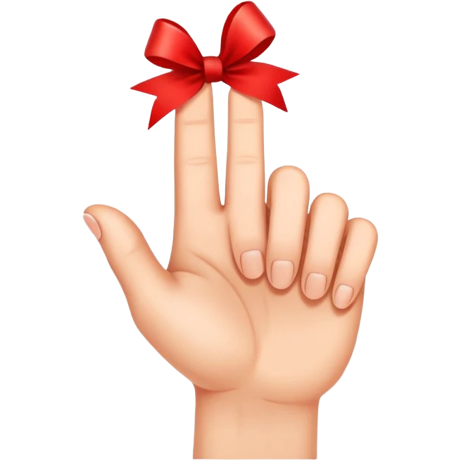 index finger with red ribbon emoji
