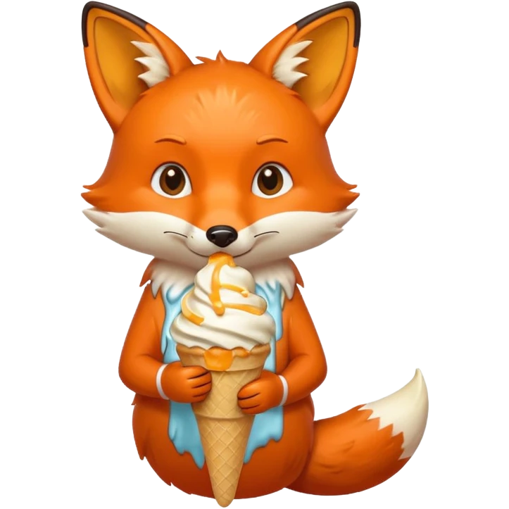 dondurma yiyen tilki emoji