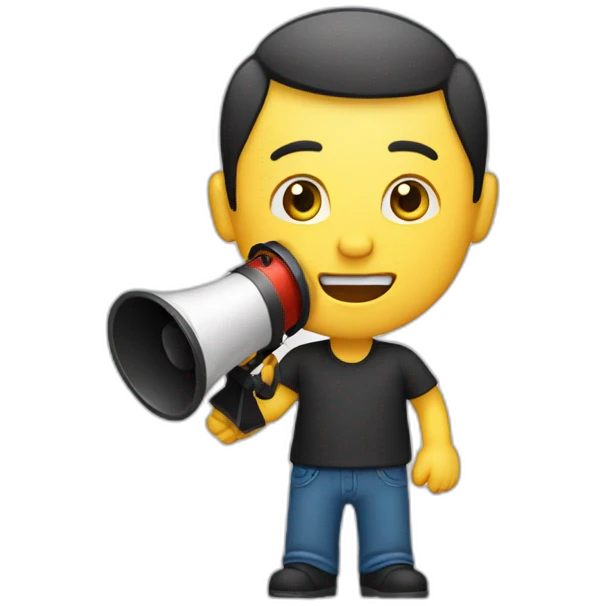 a man with a loudspeaker emoji