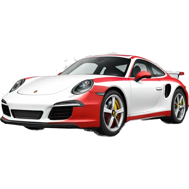 Porsche red and White  emoji
