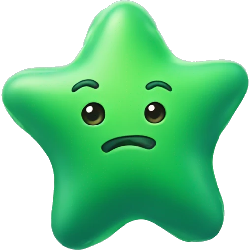 green cloud star squishy character emoji