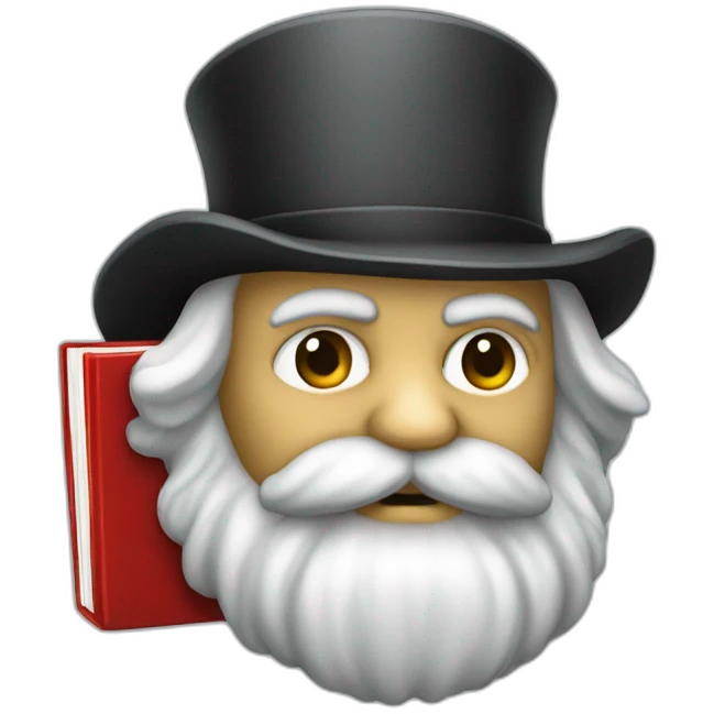 Karl Marx with a red book emoji