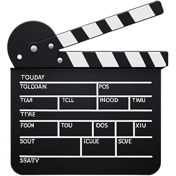 hyper minimal movie slate silhouette, fewest possible lines, essence of a clapperboard emoji