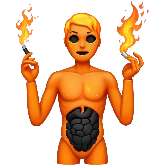 a burning up human body emoji