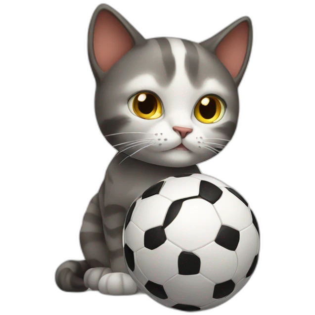 cat standing soccer ball emoji