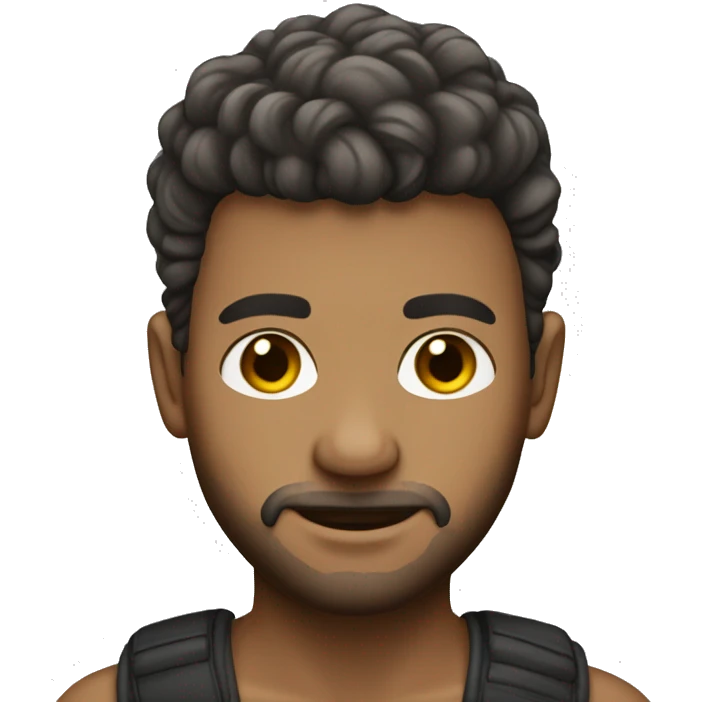 haire-haired male portrait solo, white skin emoji