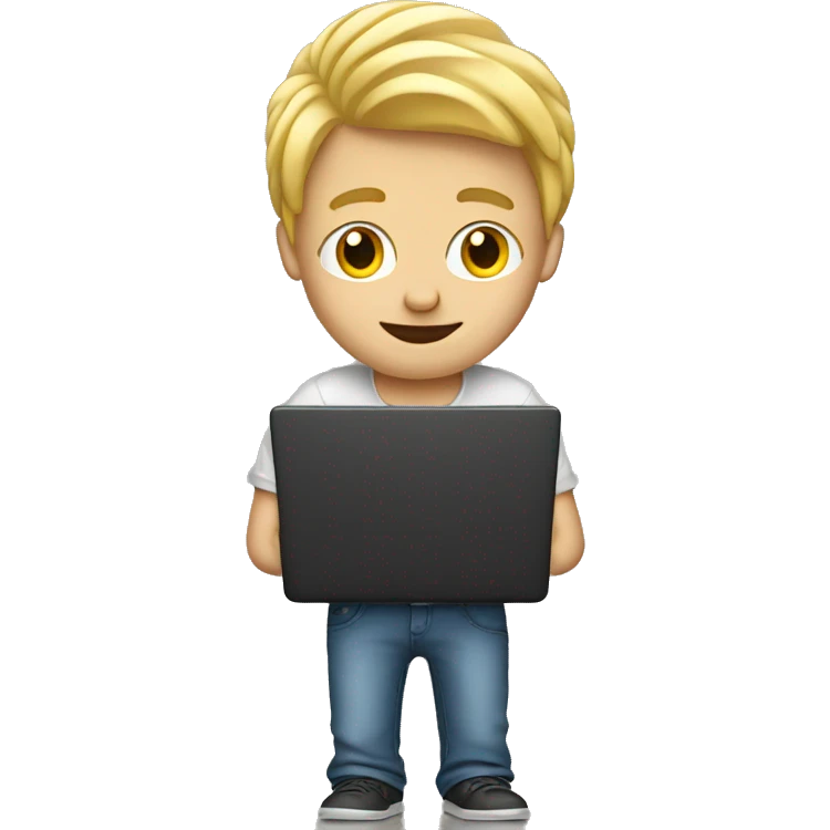 blonde guy with laptop emoji