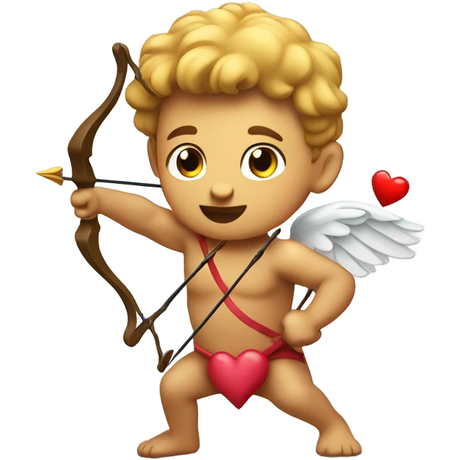 Cupid firing his heart bow emoji