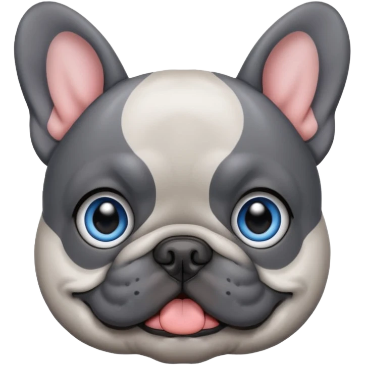 French bulldog cute grey blue with blue eyes emoji