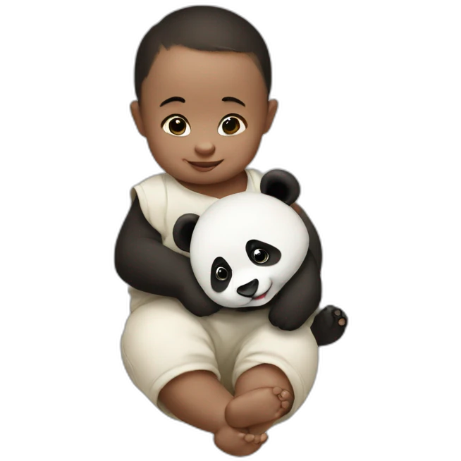 Baby with panda emoji