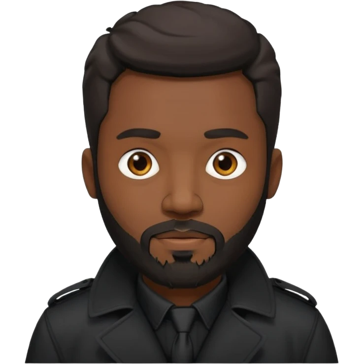black bearded man in black shirt in black trenchcoat  emoji